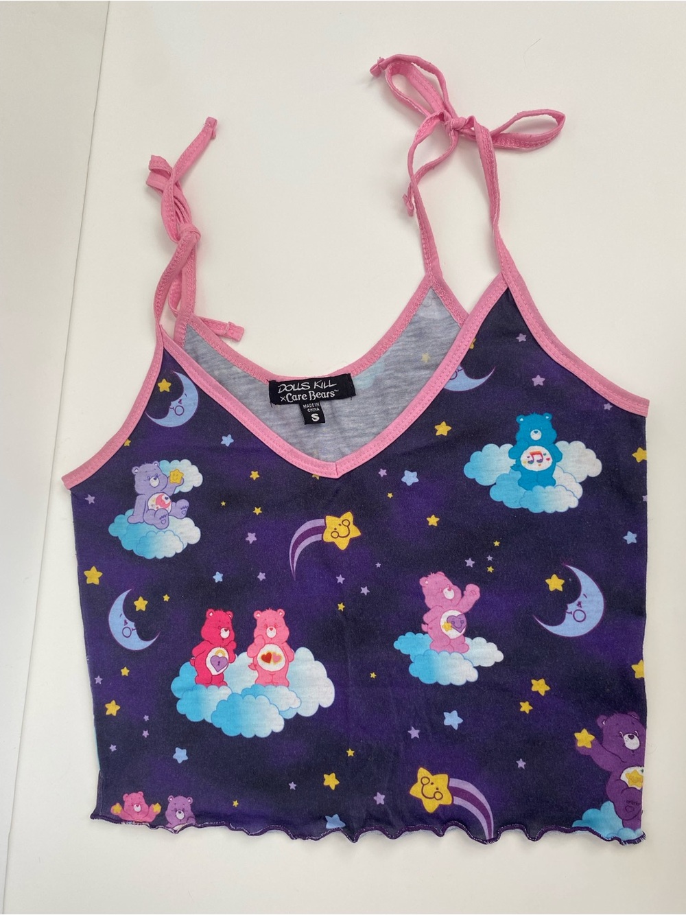 Dolls Kill x Care Bears pajama crop top tank top size small